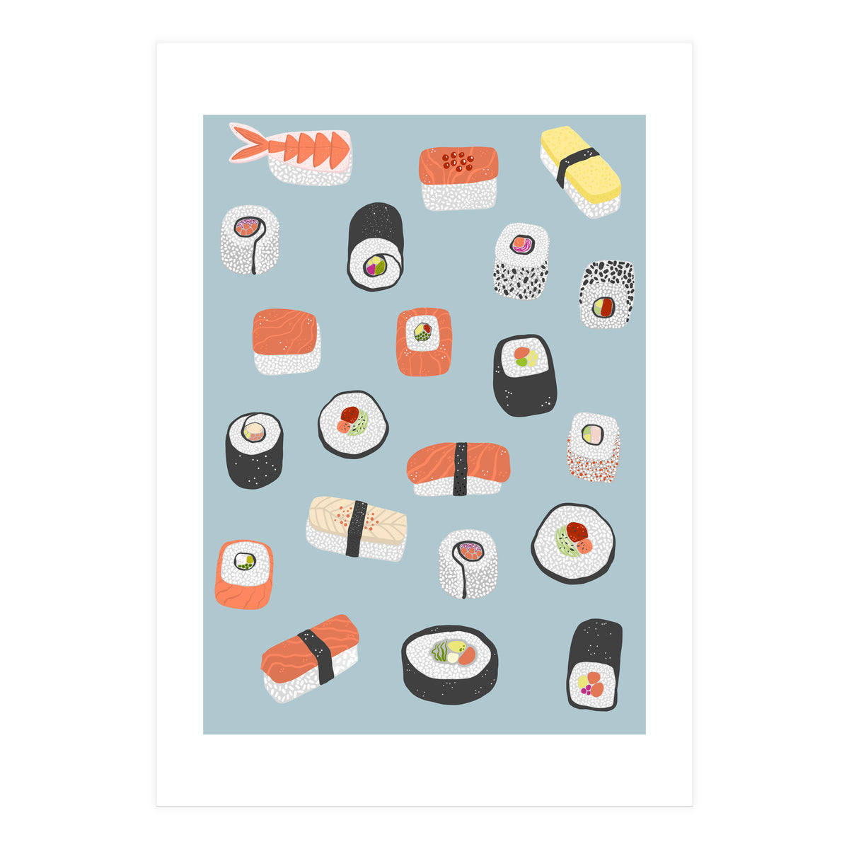 Sushi Roll Maki Nagiri Food Art (Print Only)