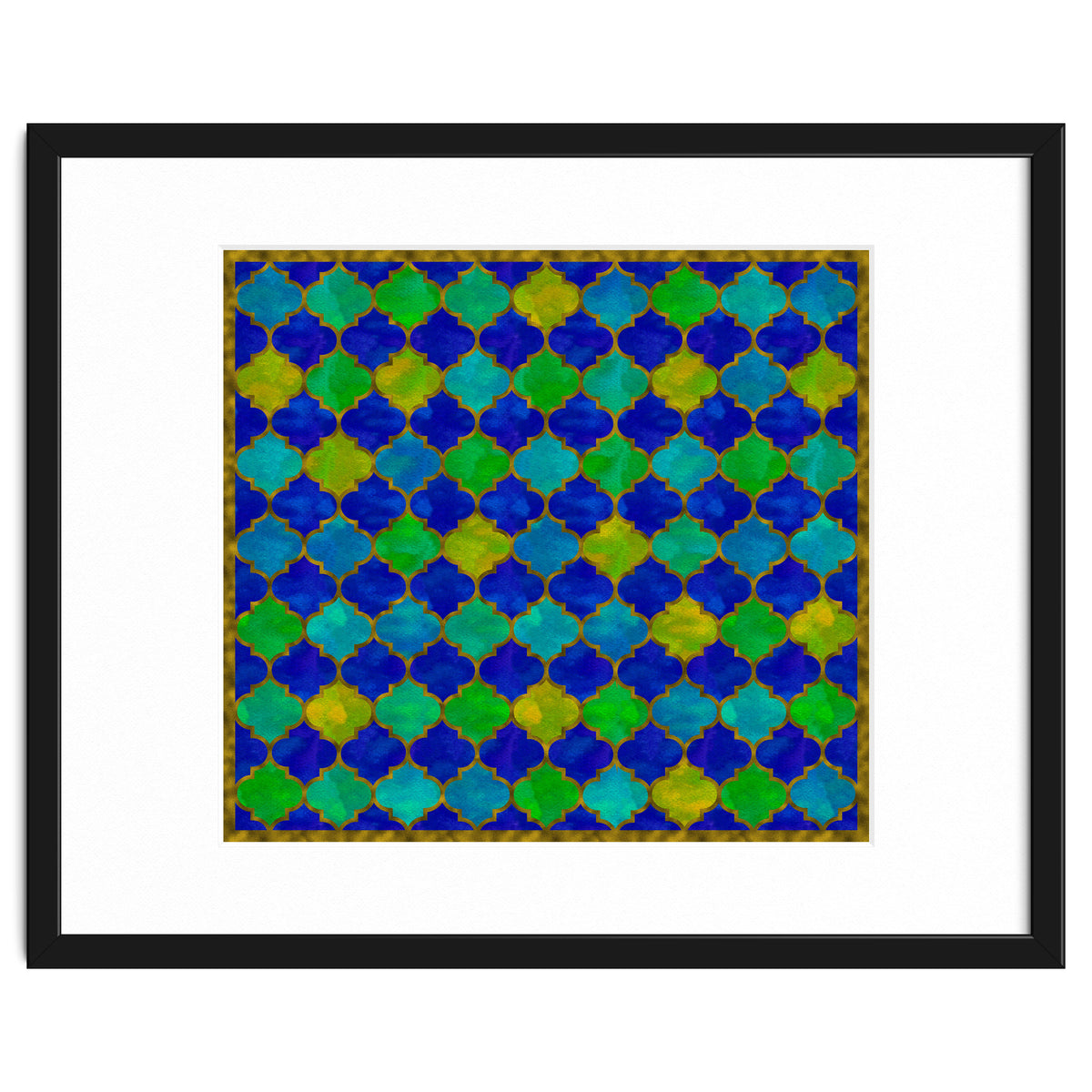 Ocean Breeze - Watercolor Moroccan Lattice