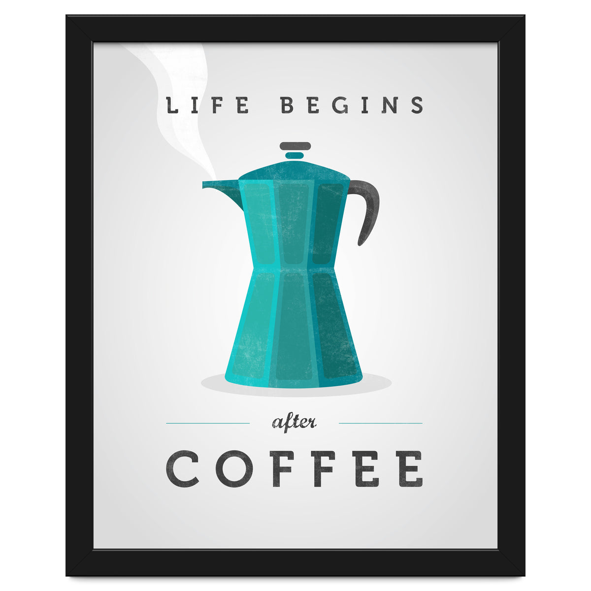 Life Begins After Coffee. Teal