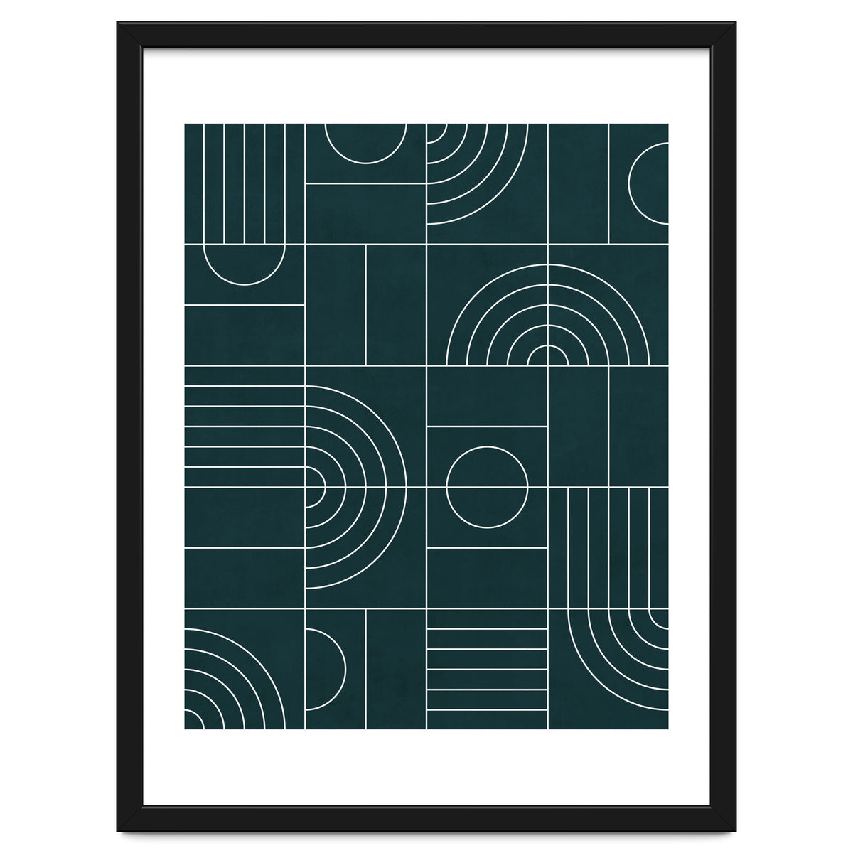 My Favorite Geometric Patterns No.26 - Green Tinted Navy Blue