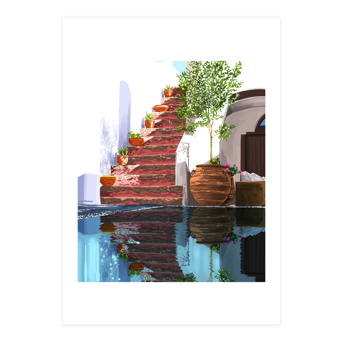 Serenity Weekend | Mindful Travel Greece Architecture | Rustic Earthy Swim Pool | Peace & Positivity (Print Only)