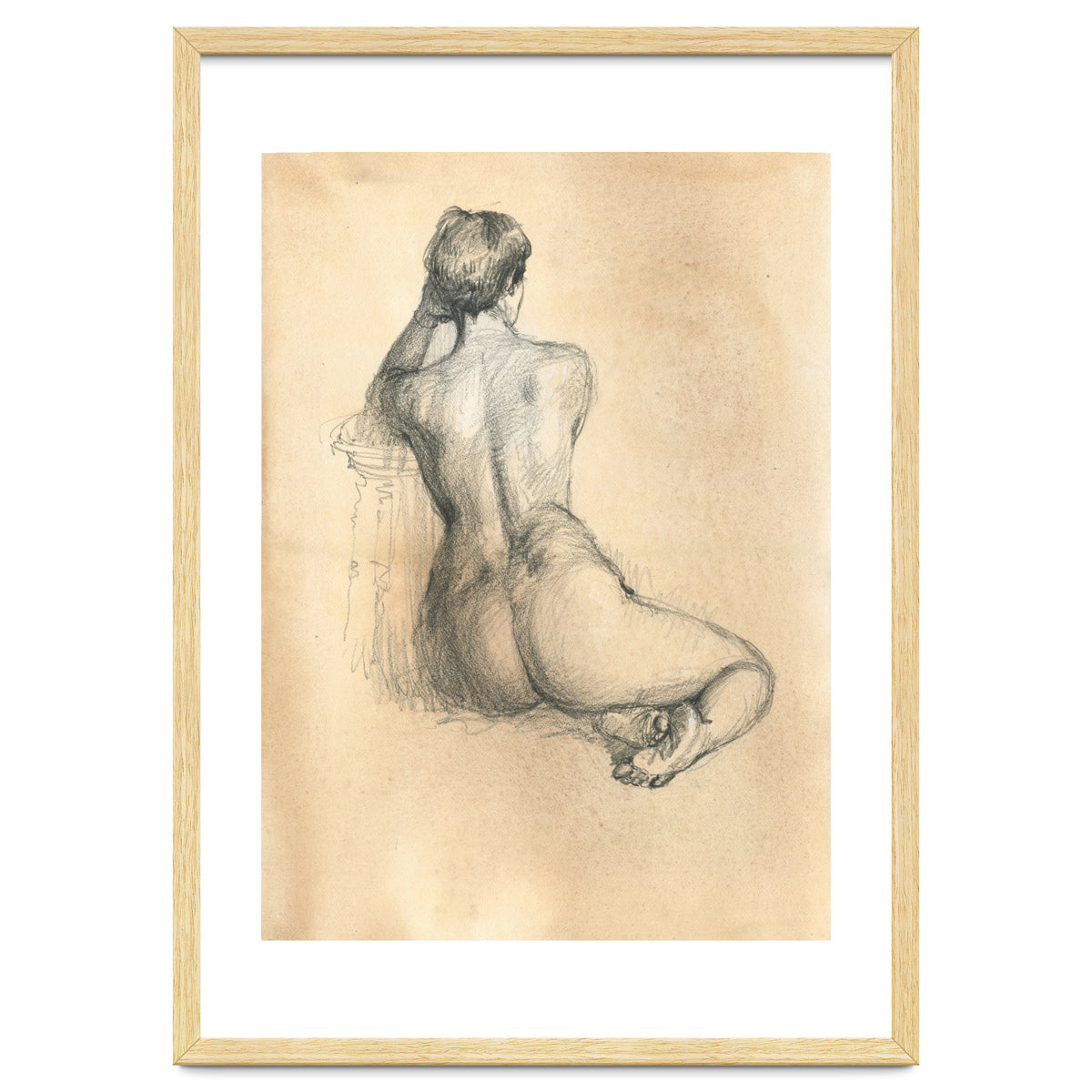 Nude beautiful girl from the back