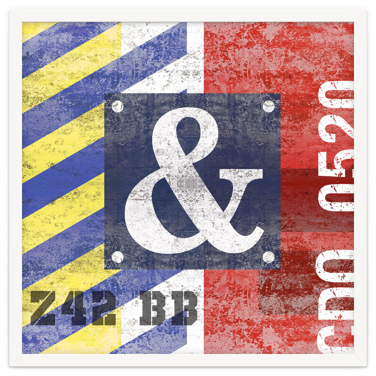 Blue Ampersand Industrial Abstract