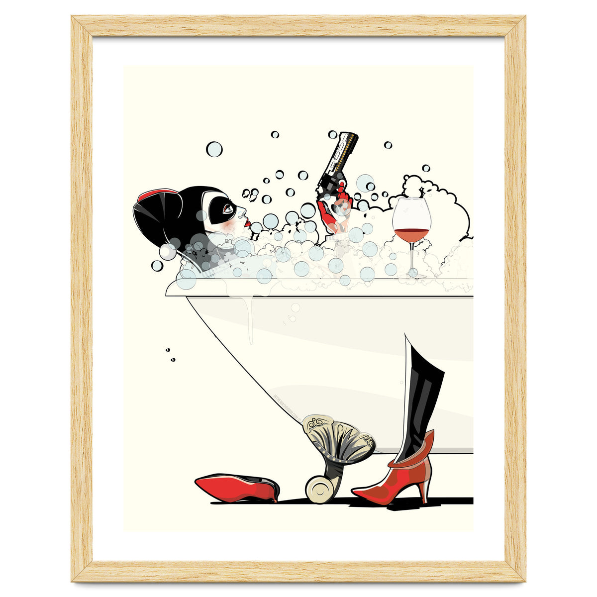 Harley Quinn in the Bath, funny Bathroom Humour