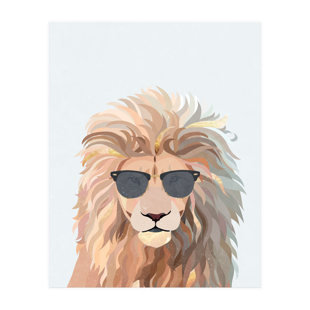 Lion Portrait earing sunglasses (Print Only)