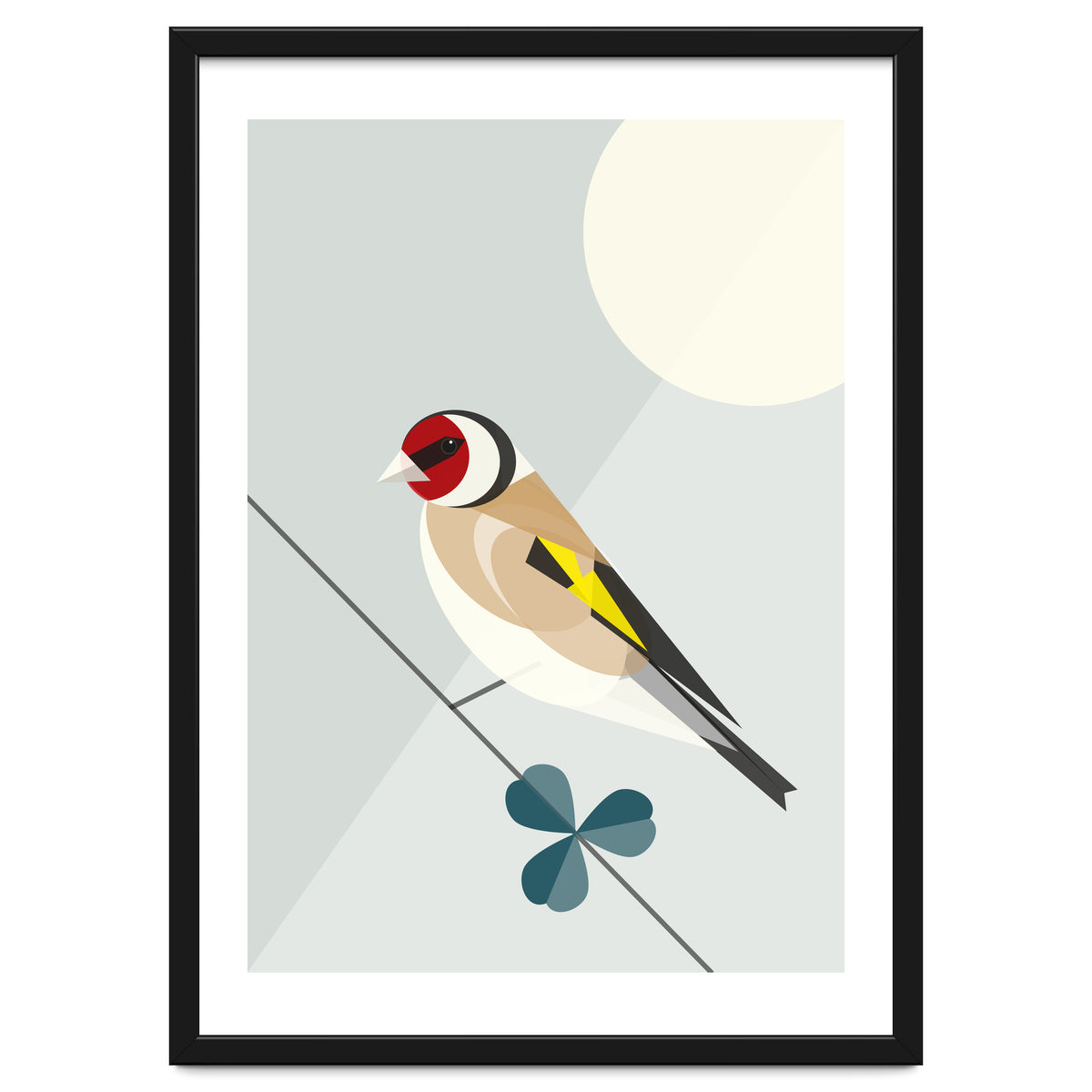 Mid Century Geometric Goldfinch