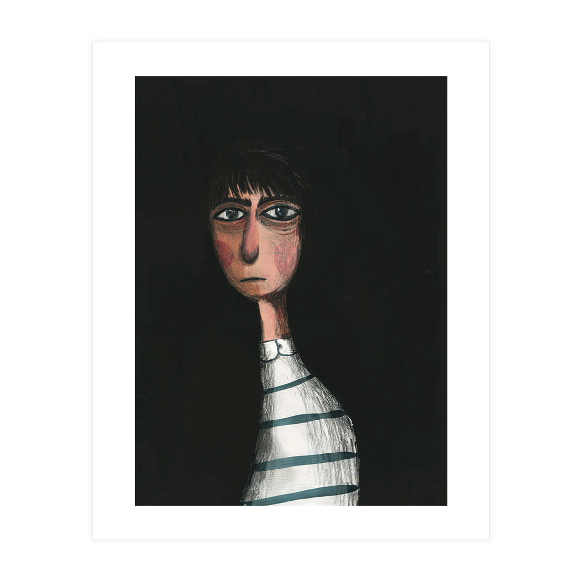 Seated Woman In Stripes (Print Only)