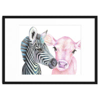 Zebra and Cow