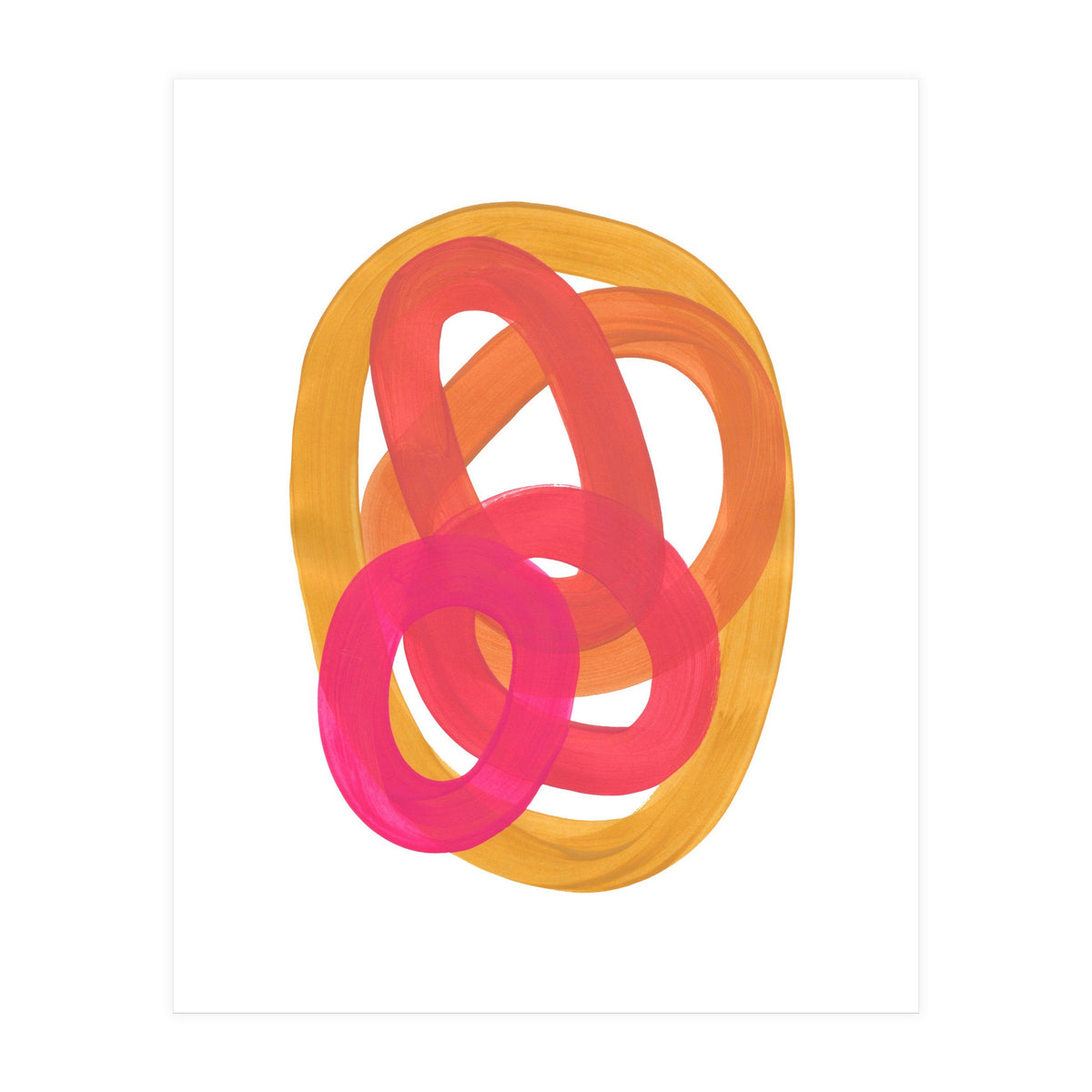 Warm Candy Colors Magenta Yellow Nesting Circles Ombre (Print Only)