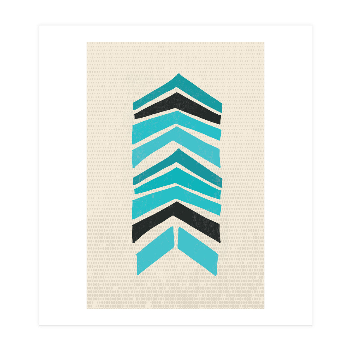 Retro Chevron Print Blue Variation (Print Only)