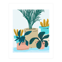 Little House Plants | Pastel Botanical Nature Plant Pots | Bohemian Cute Chic Palm Modern (Print Only)
