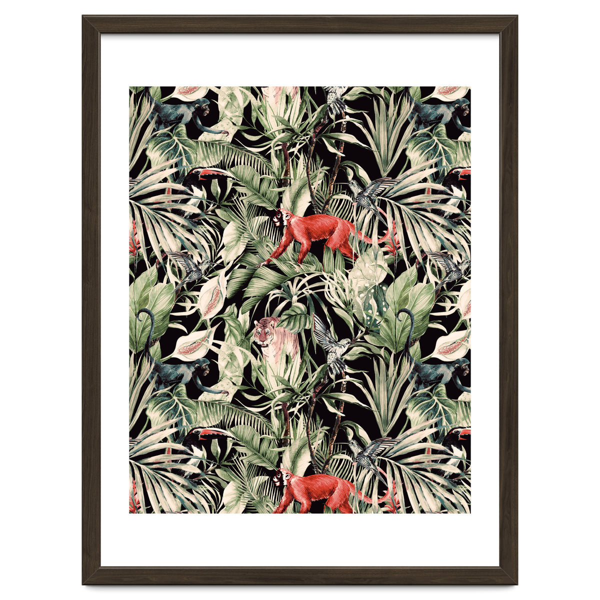 Animals In The Dark Of The Jungle