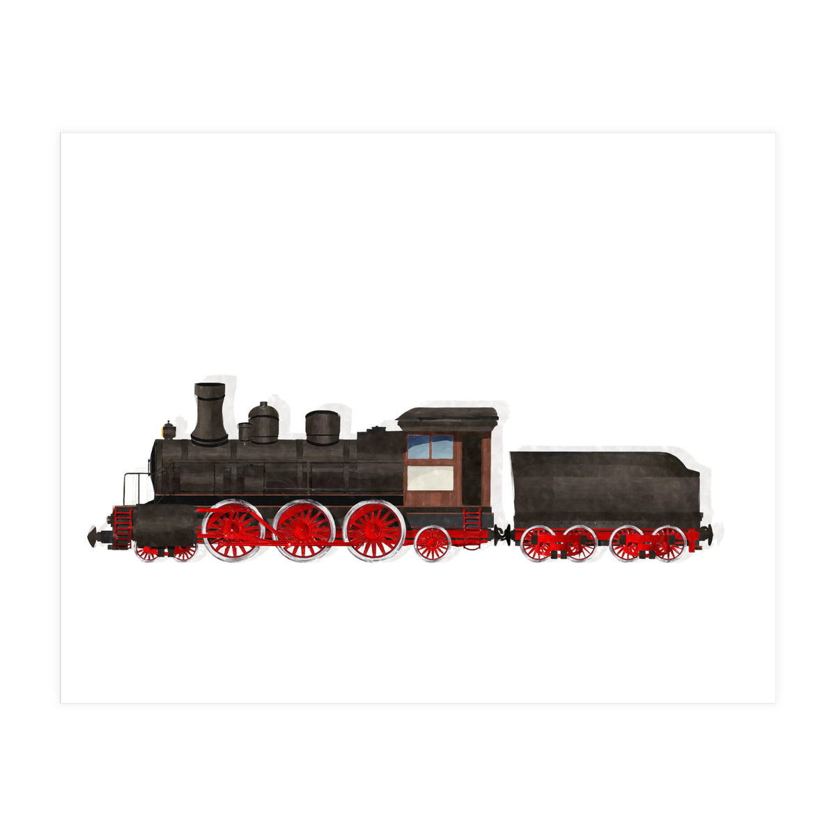 Watercolor Steam Train (Print Only)