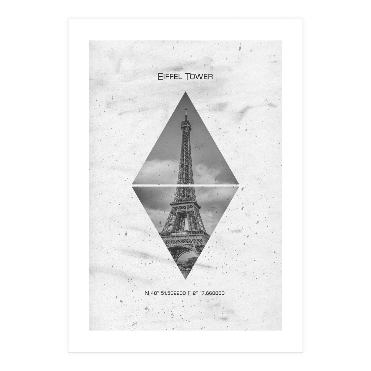 Coordinates PARIS Eiffel Tower (Print Only)