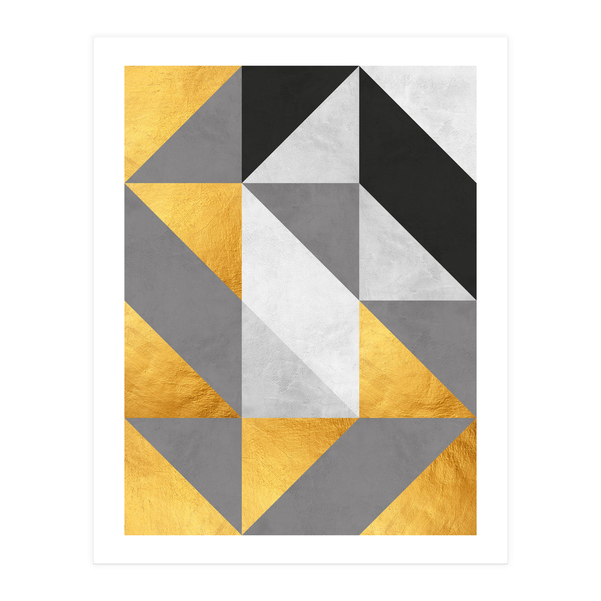 Gray and Gold Composition IV (Print Only)