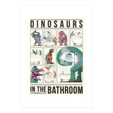 Dinosaurs in the Bathroom, Funny Toilet Humour (Print Only) thumbnail