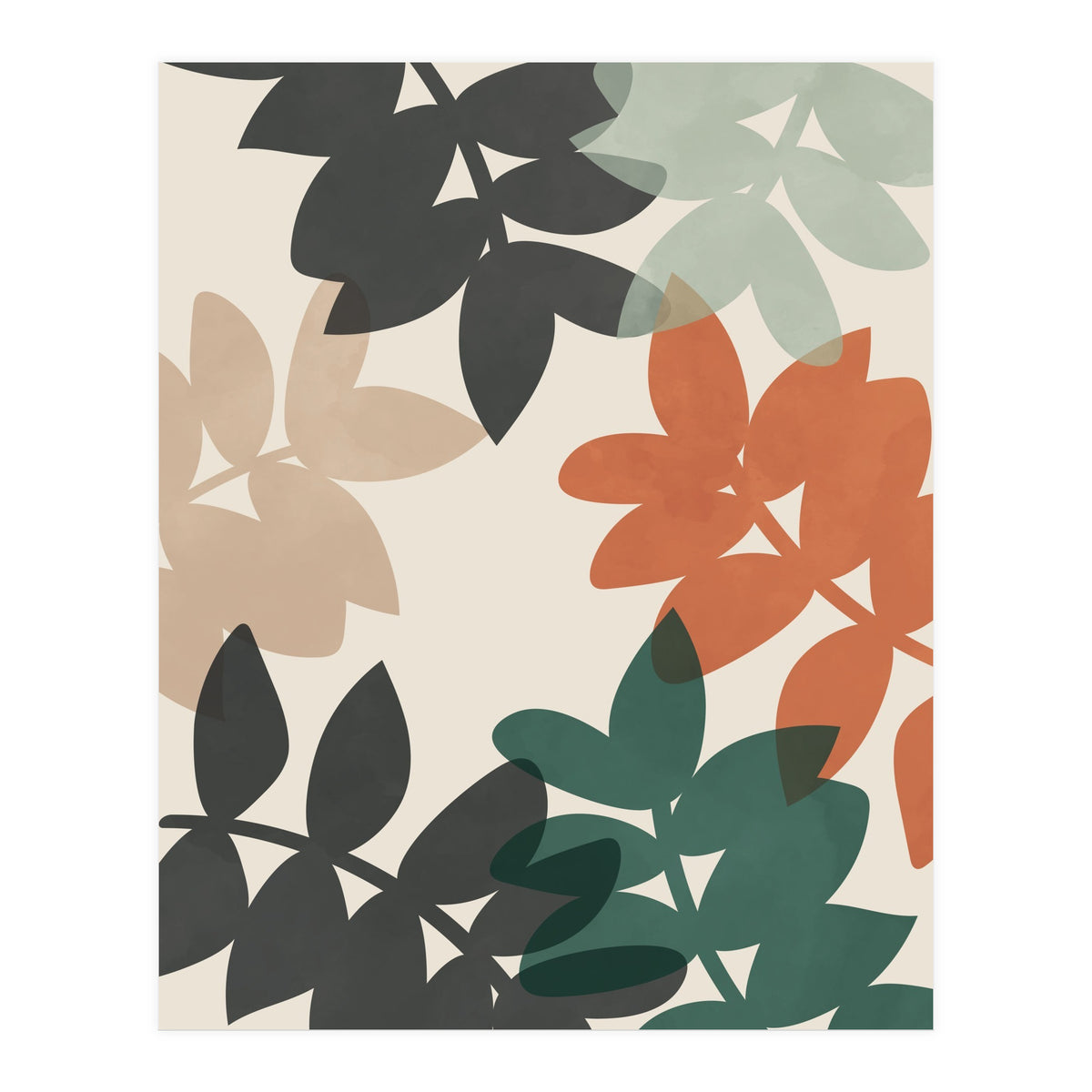 Abstract Colorful Leaves (Print Only)