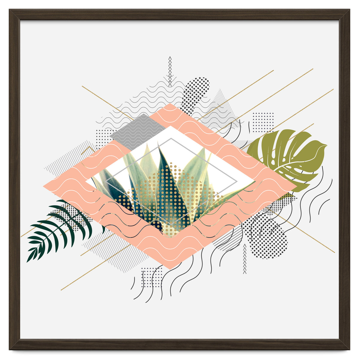 Abstract geometrical and botanical shapes I