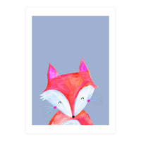 Woodland Fox On Grey (Print Only)