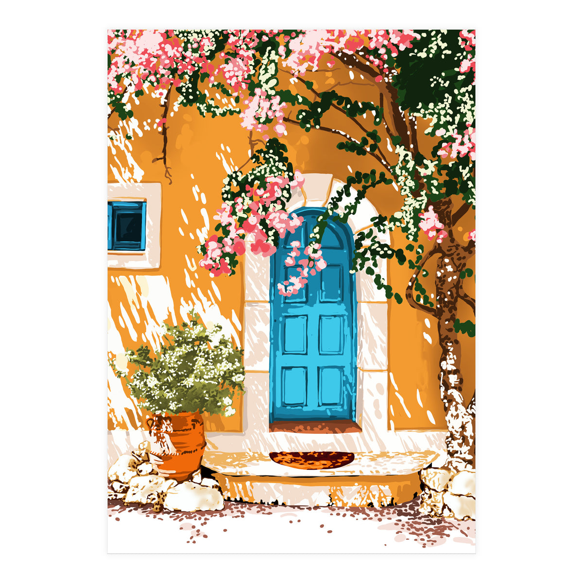 Oh The Places You Will Go, Spanish Bougainvillea Villa (Print Only)