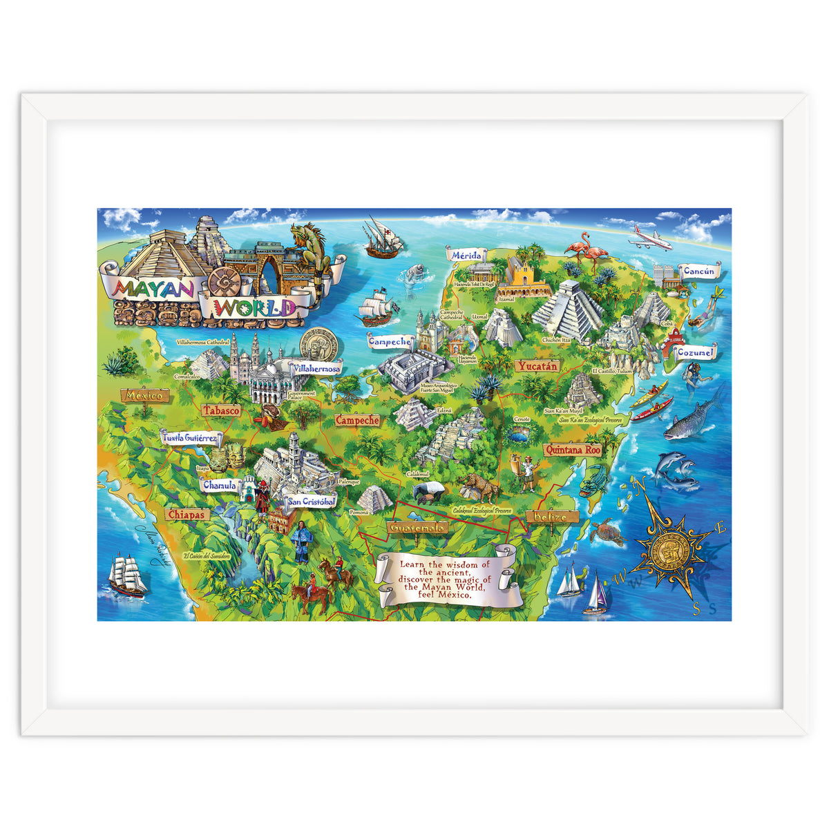 Yucatan Map Illustration