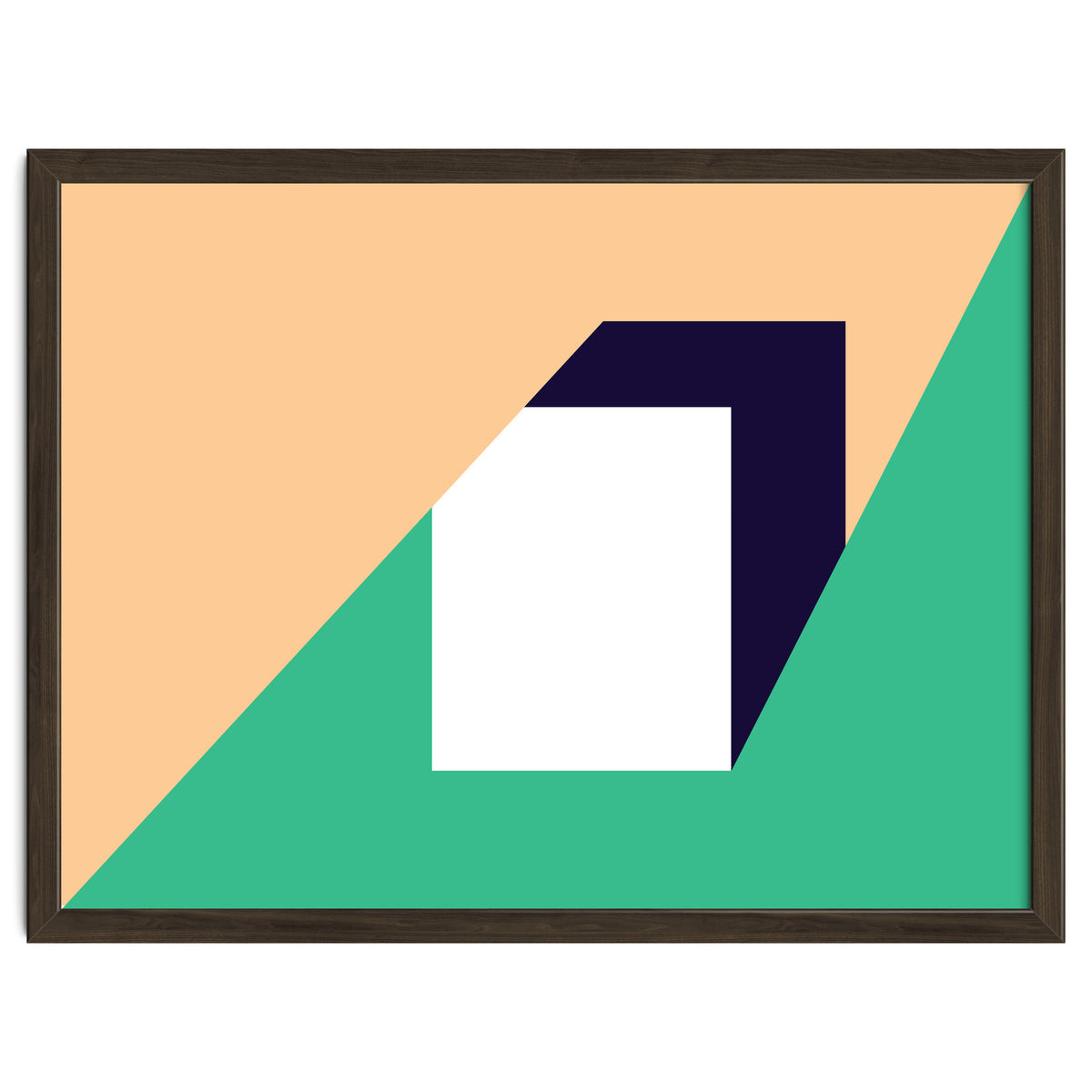 Geometric Shapes No. 61 - pink, green & dark blue