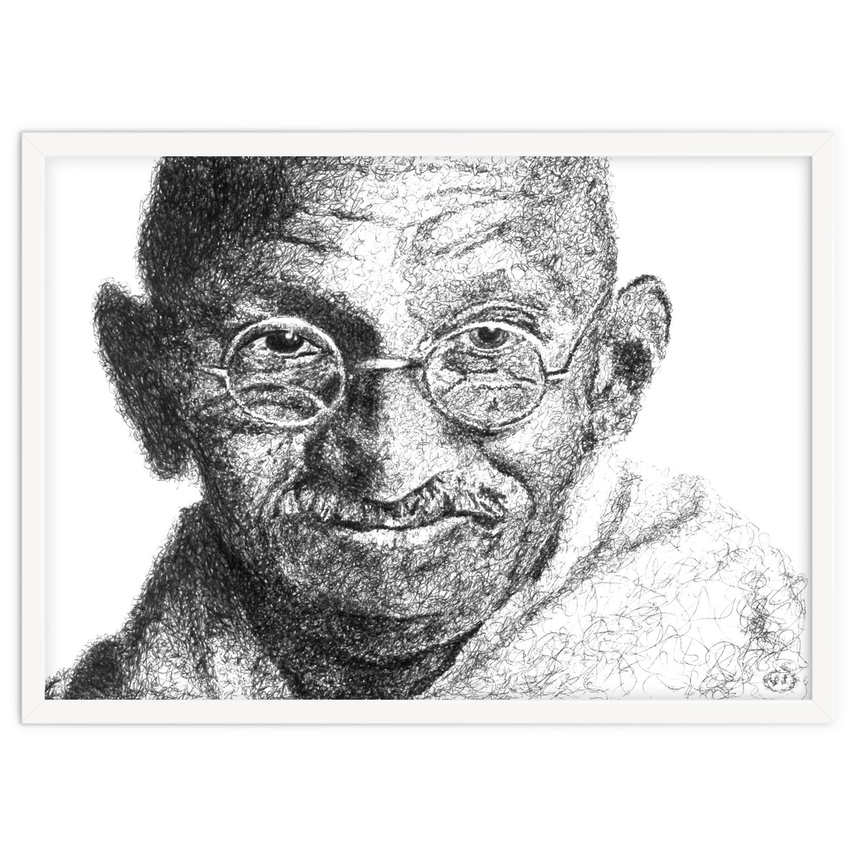 Mahatma Gandhi Scribble Style Portrait