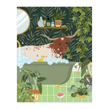 Texas Longhorn Bathing (Print Only) thumbnail