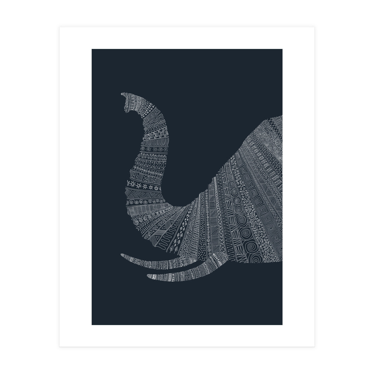 Elephant Blue Poster (Print Only)