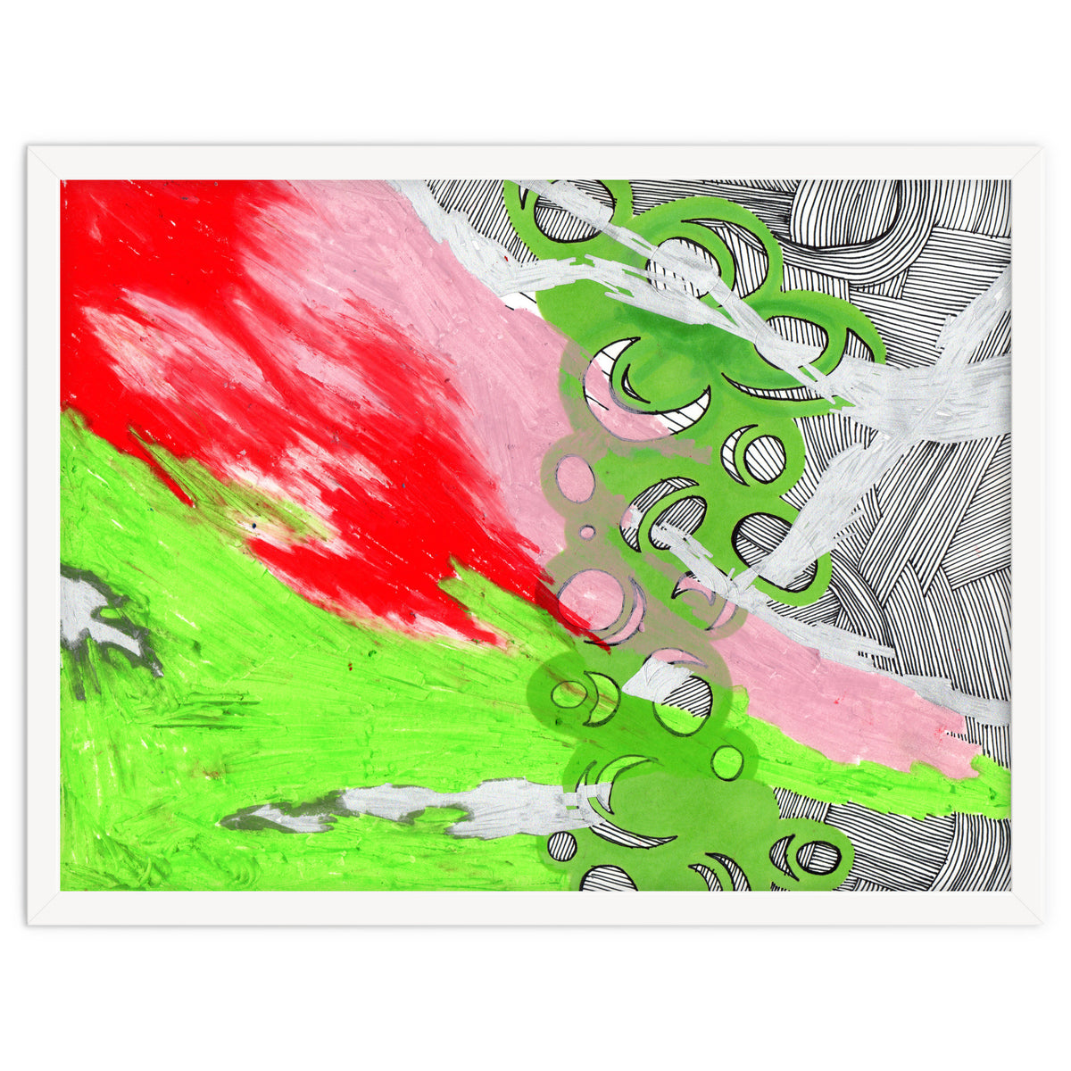 Green and Pink Spill