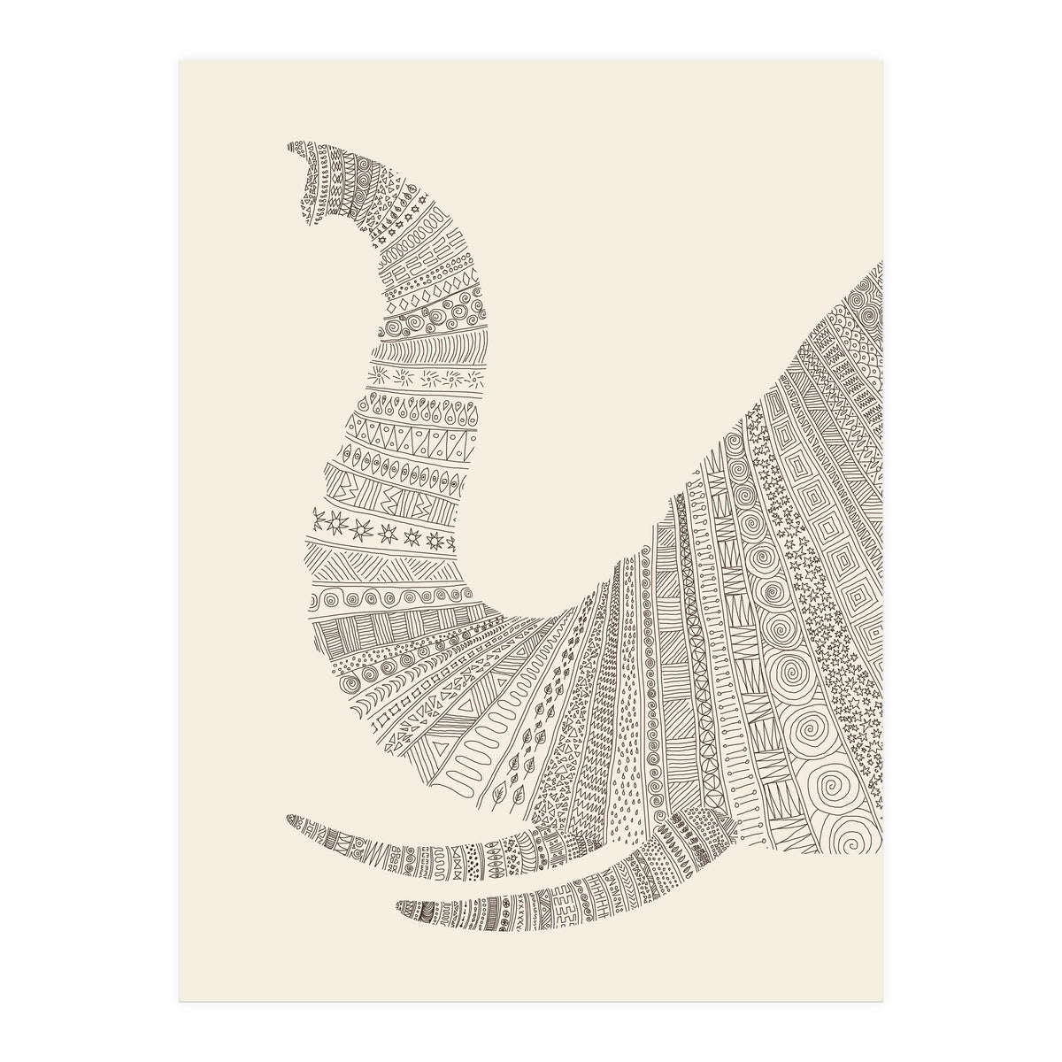 Elephant (on Beige) (Print Only)