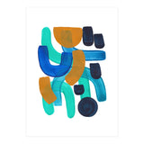 Fun Colorful Blue Turquoise Shape Yellow Accent (Print Only) thumbnail