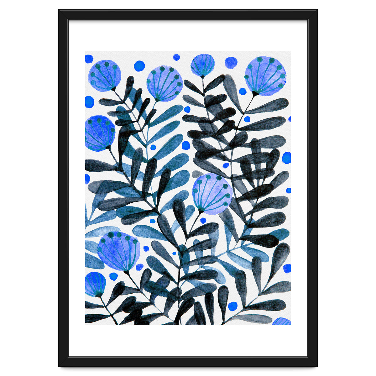 Flowers And Foliage Blue