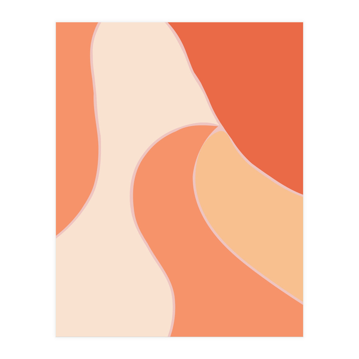 Colorful Orange Tones  Retro Waves (Print Only)