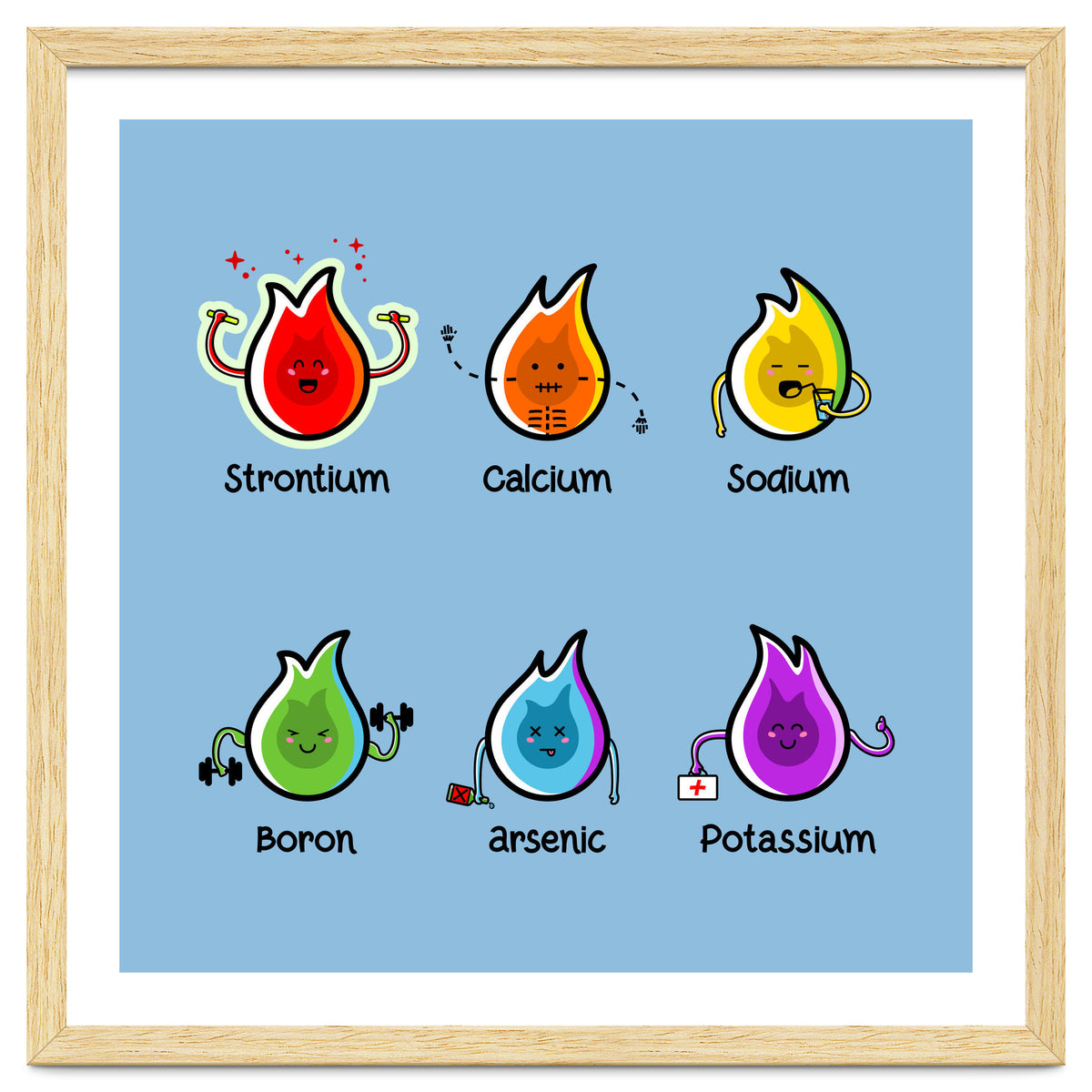 Kawaii Flaming Elements Science