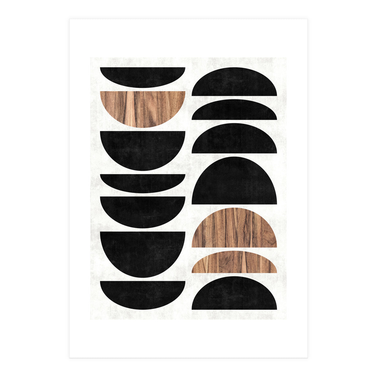 Mid-Century Modern Pattern No.7 - Concrete and Wood (Print Only)