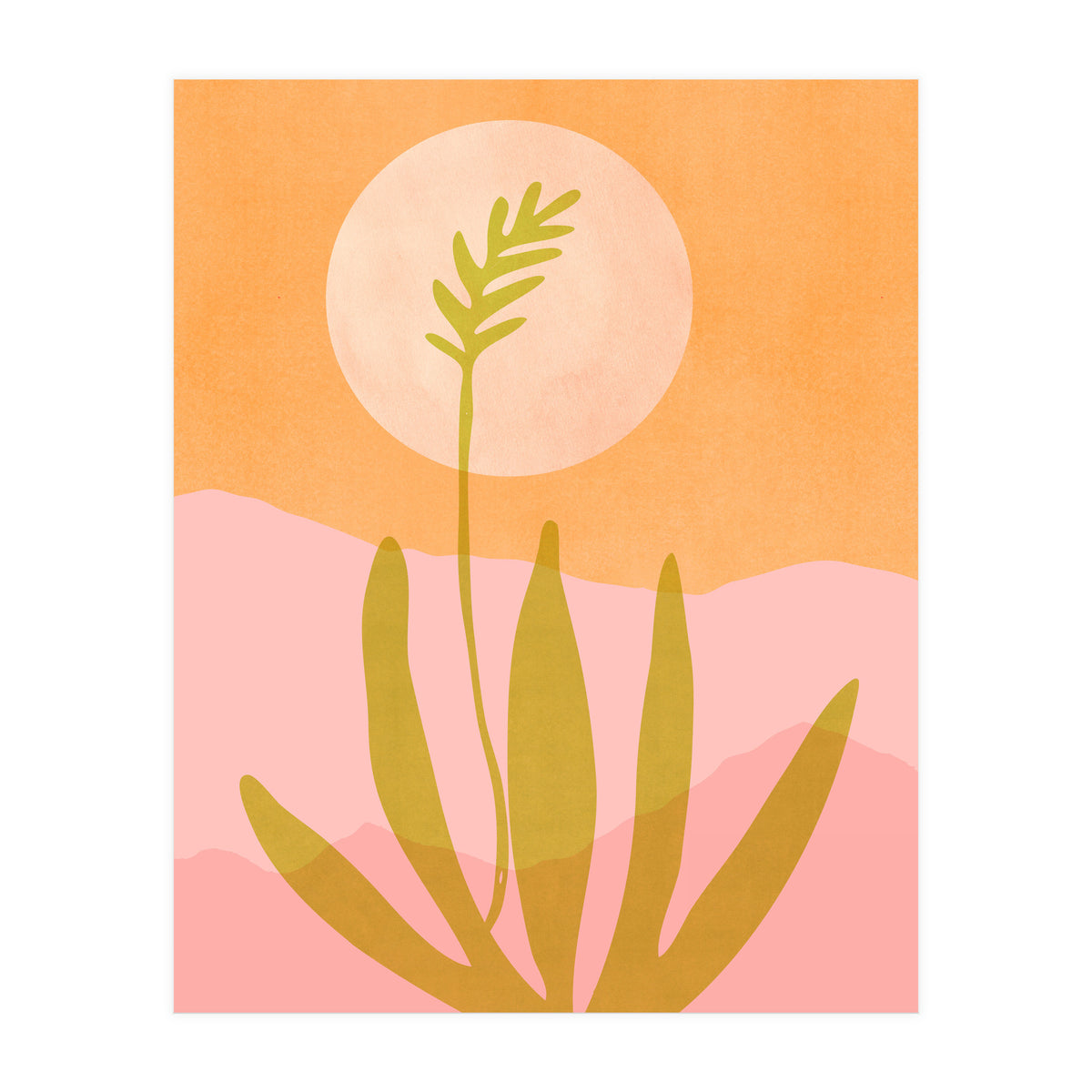 Desert Moon With Agave (Print Only)