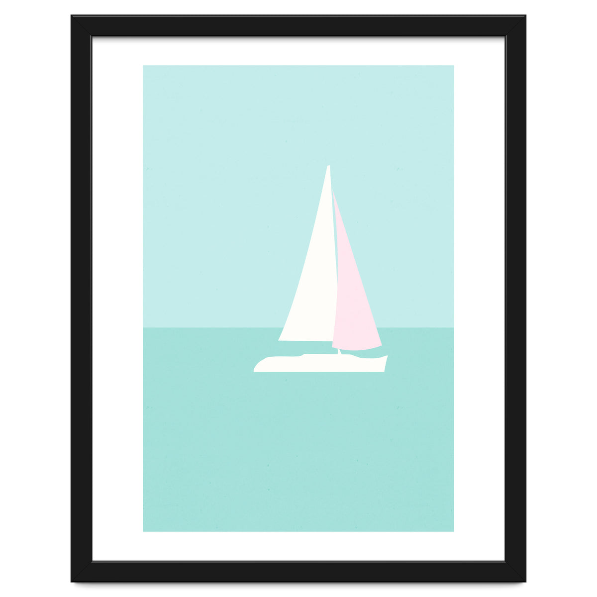 Minimal Sailboat - Turquoise Coast