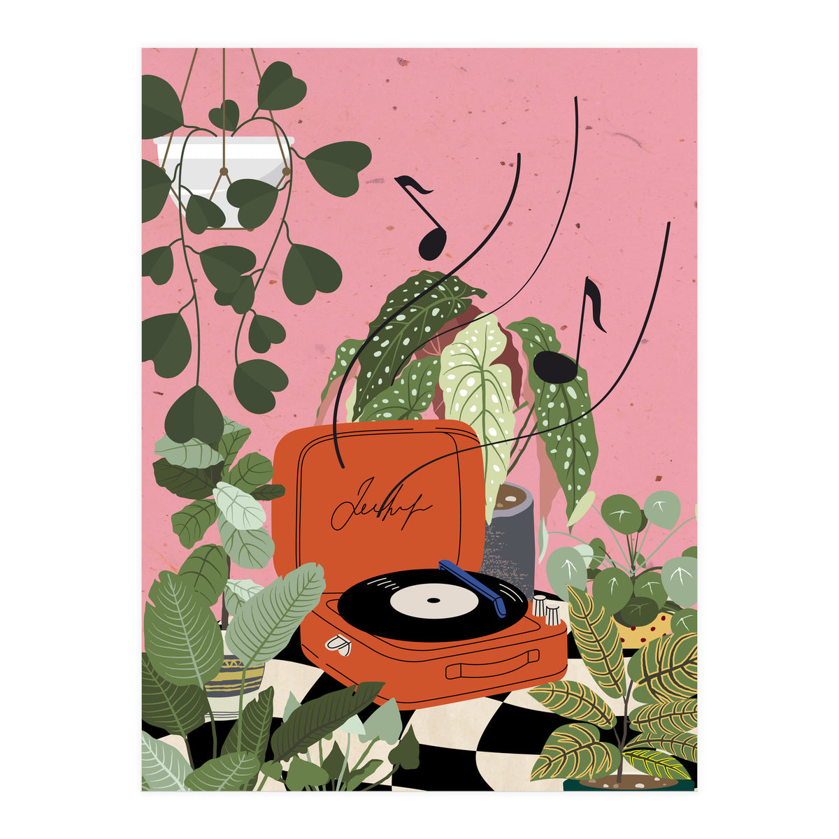Vinyl Record Player in My Garden (Print Only)