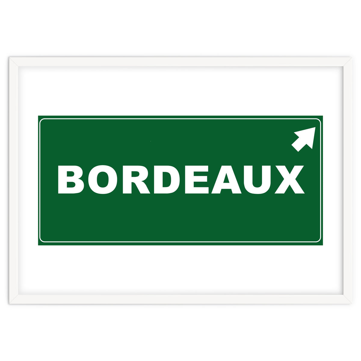 Let`s go to Bordeaux, France! Green road sign