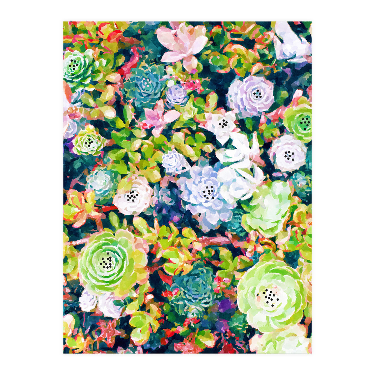 Watercolor Succulents (Print Only)