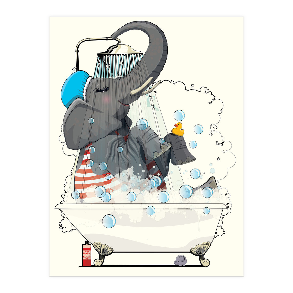 Elephant in the Bath, Funny Bathroom Humour (Print Only)