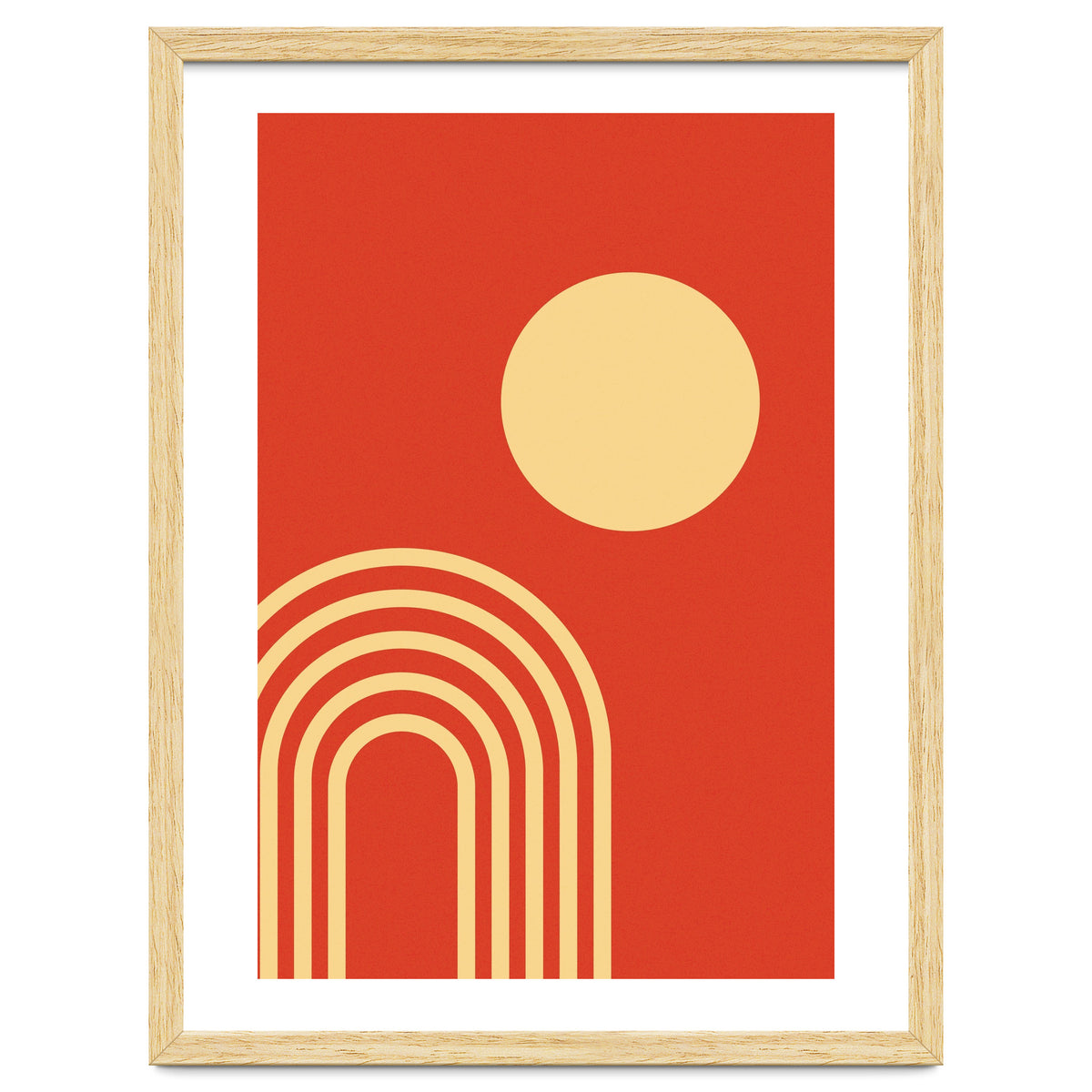 Mid Century Sun and Rainbow Lines