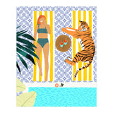 How To Vacay With Your Tiger, Human Animal Connection Illustration, Tropical Travel Morocco Painting (Print Only) thumbnail