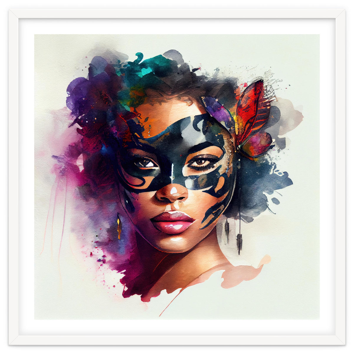 Watercolor Carnival Woman #2