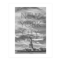 NYC Statue of Liberty | Text & Skyline (Print Only)