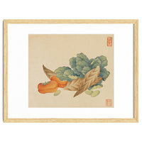 Wang Chengyu~flowers And Vegetables, Vegetables, Fruits, Chinese Cabbage, Lentils, Bamboo Shoots, Persimmons