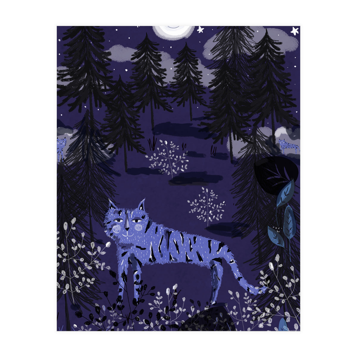 Night tigers  hide and seek (Print Only)