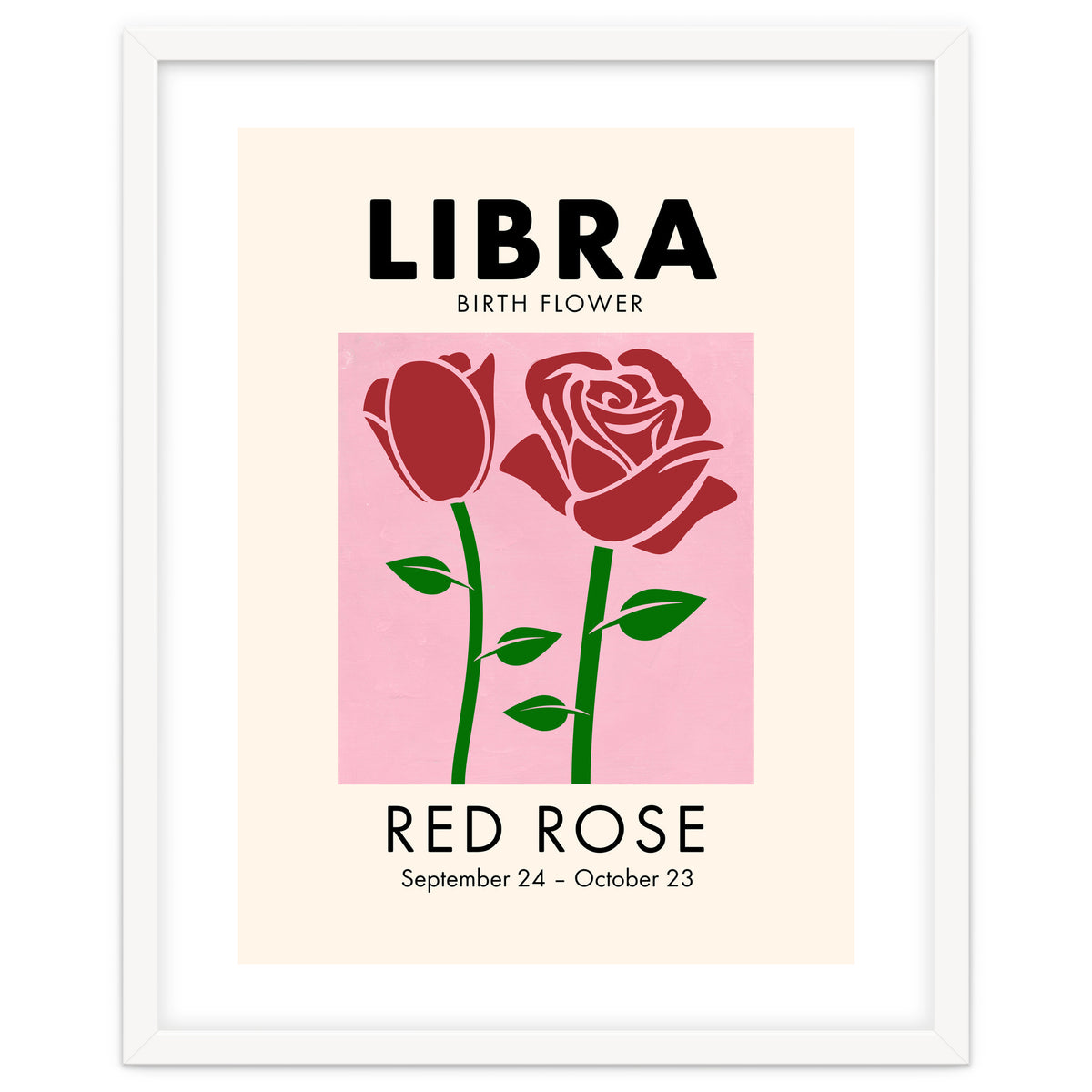 Libra Birth Flower Red Rose