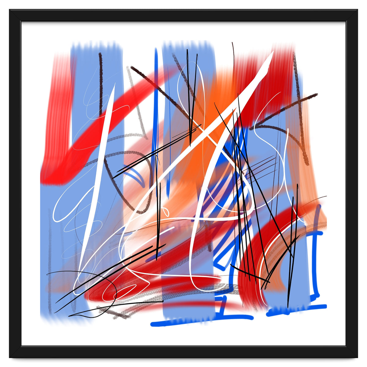 Traces In Blue And Red
